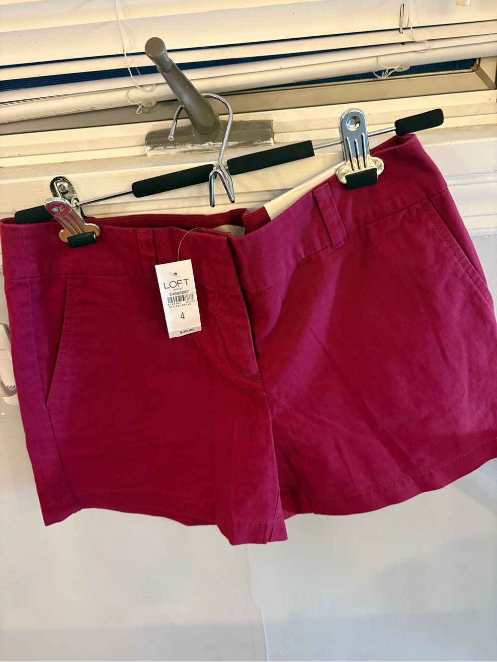 LOFT Hot Pink Chino Bermuda Shorts
